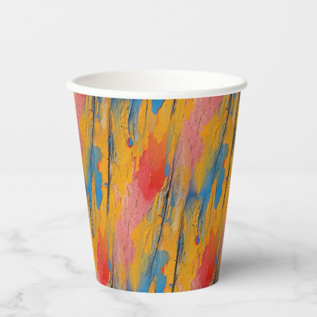 Colorful Paint Splatter Paper Cups (Front)