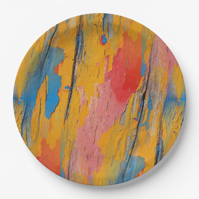 Colorful Paint Splatter Paper Plates (Front)