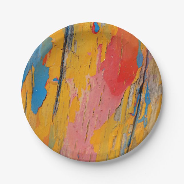 Colorful Paint Splatter Paper Plates (Front)