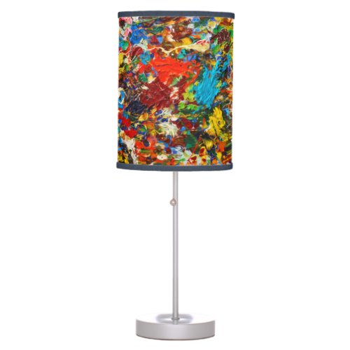 Colorful Paint Splatter Photo Table Lamp