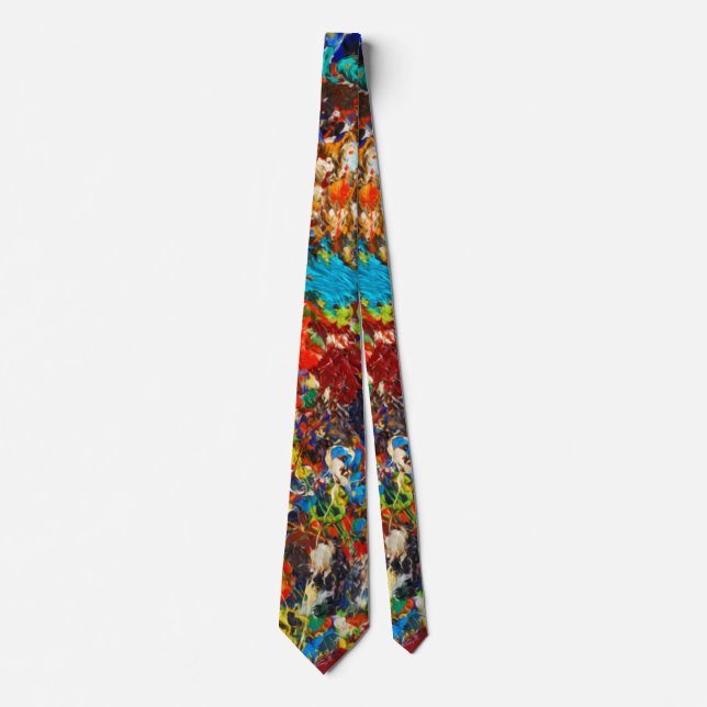 Colorful Paint Splatter Photo Tie (Front)