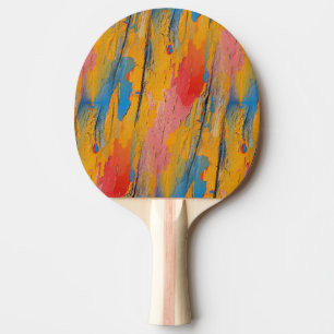 Colorful Paint Splatter Ping Pong Paddle