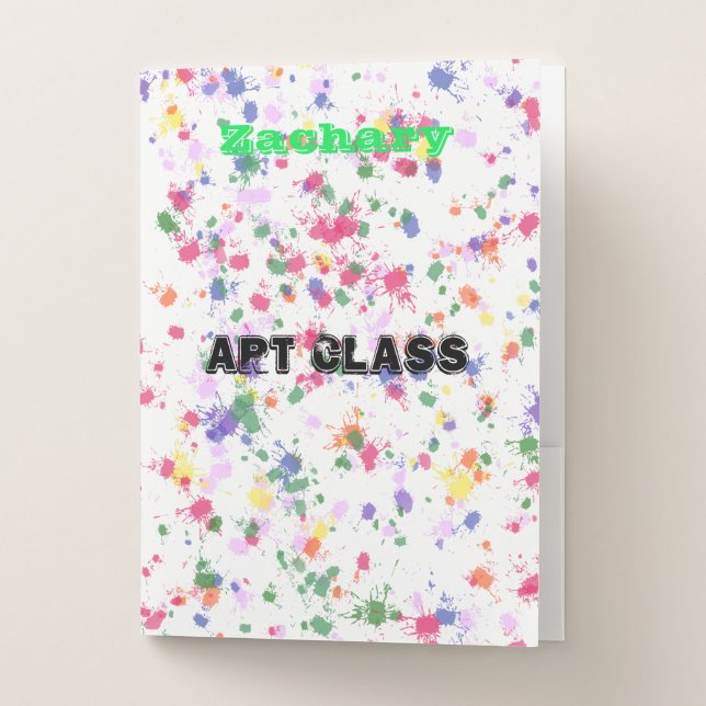Colorful Paint Splatter Pocket Folders (Front)