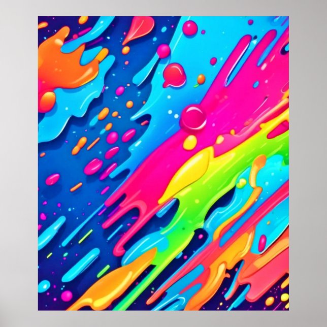 Colorful Paint Splatter Poster (Front)