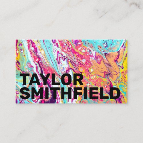 Colorful Paint Splatter Reverse Business Card
