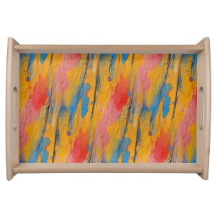 Colorful Paint Splatter Serving Tray