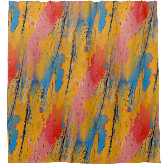 Colorful Paint Splatter Shower Curtain (Front)