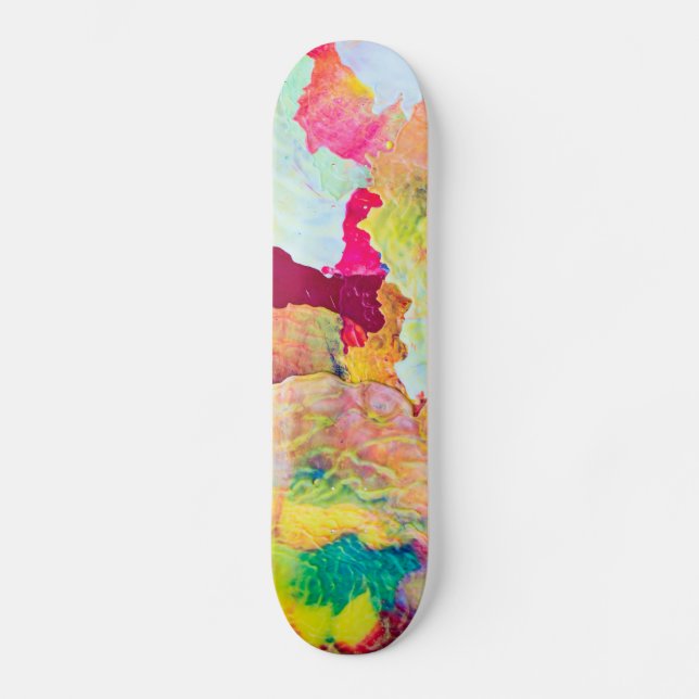 Colorful Paint Splatter Skateboard (Front)