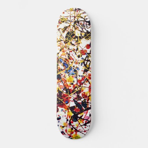 Colorful Paint Splatter Skateboard