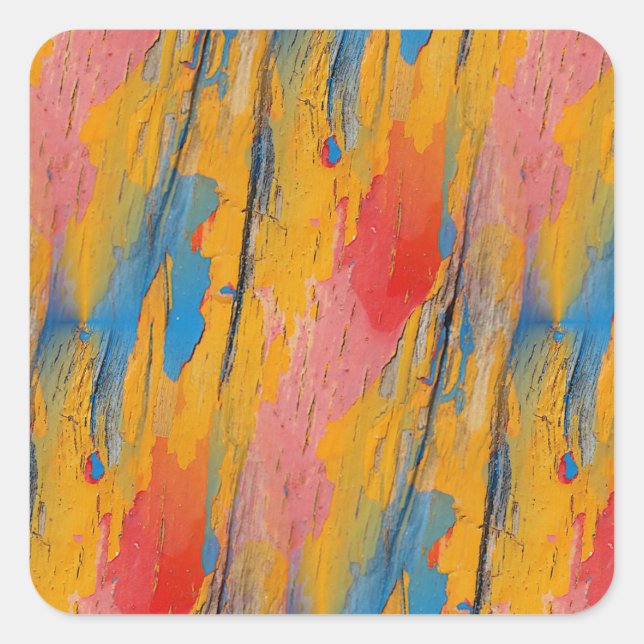 Colorful Paint Splatter Square Sticker (Front)