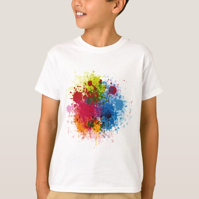 Colorful Paint Splatter T-Shirt (Front)