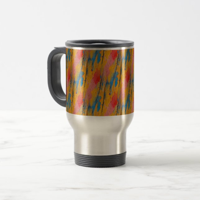 Colorful Paint Splatter Travel Mug (Front Left)