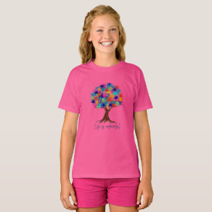 Colorful Paint Splatter Tree Girl Tshirt