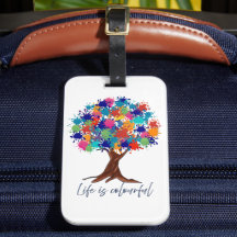 Colorful Paint Splatter Tree Reusable bag