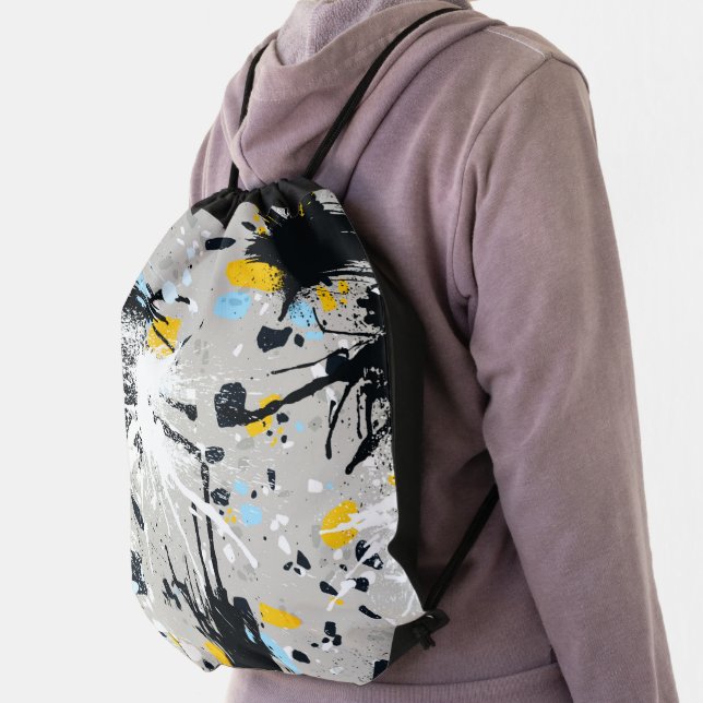 Colorful • Paint • Splatter • Trendy • Pattern • Drawstring Bag (Insitu)