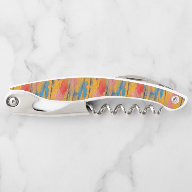 Colorful Paint Splatter Waiter's Corkscrew (Front)