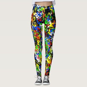 Colorful Paint Splatter Womens Leggings by TeensEyeCandy at Zazzle