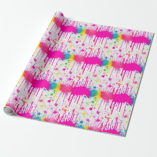 Colorful Paint Splatter Wrapping Paper