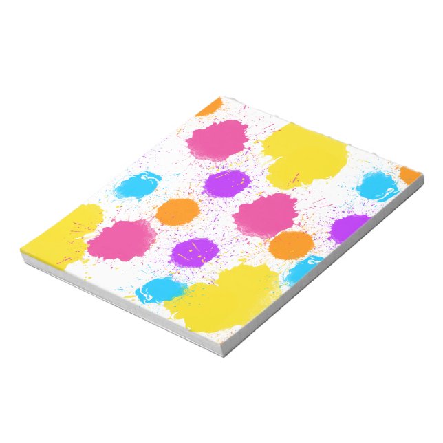 Colorful Paint Splatters  Notepad (Rotated)