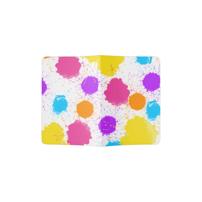 Colorful Paint Splatters  Passport Holder (Opened)