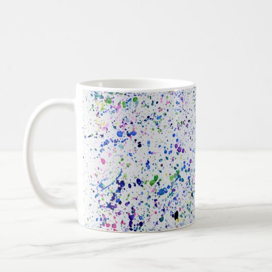 Colorful Paint Splatters Watercolor Coffee Mug Zazzle Com