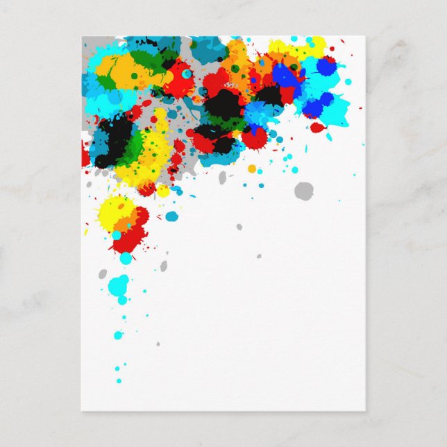 Colorful Paint Stains Postcard (Front)