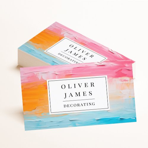 Colorful Paint Streak Painter and Decorator Artist Business Card