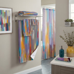 Colorful paint streaks bath towel set