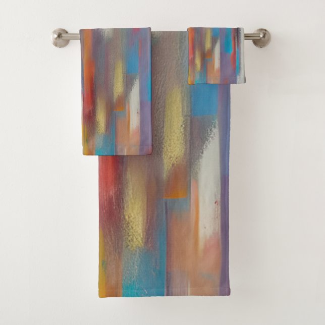 Colorful paint streaks  bath towel set (Insitu)