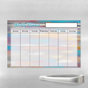 Colorful paint streaks weekly planner magnetic dry erase sheet