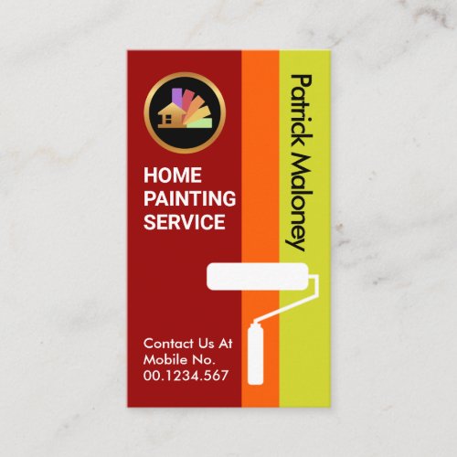 Colorful Paint Stripes Roller Brush Business Card