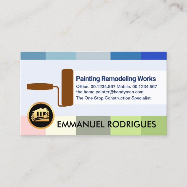 Colorful Paint Strips Painter Service Business Card (Front)