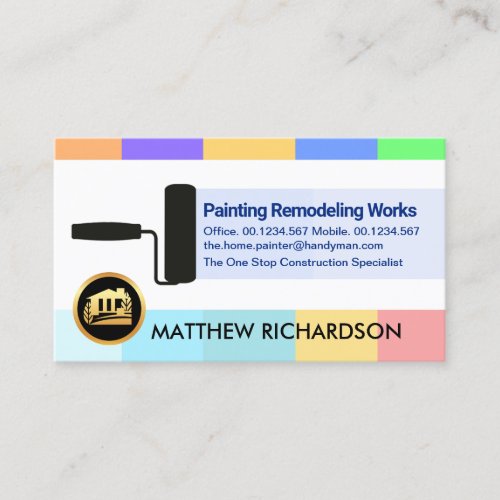 Colorful Paint Strips Painting Service Business Card