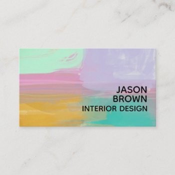 Colorful Paint Stroke Abstract  Artistic Custom Business Card by annpowellart at Zazzle