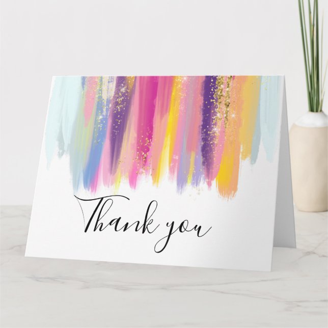 Colorful Paint Stroke Thank You Card (Front)