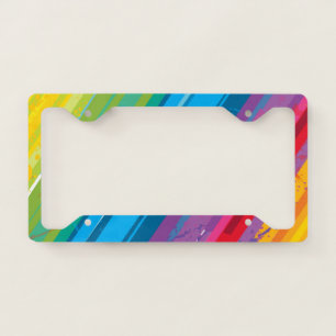 Colorful Paint Strokes License Plate Frame
