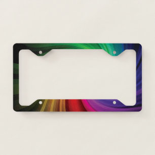Colorful Paint Swirls License Plate Frame