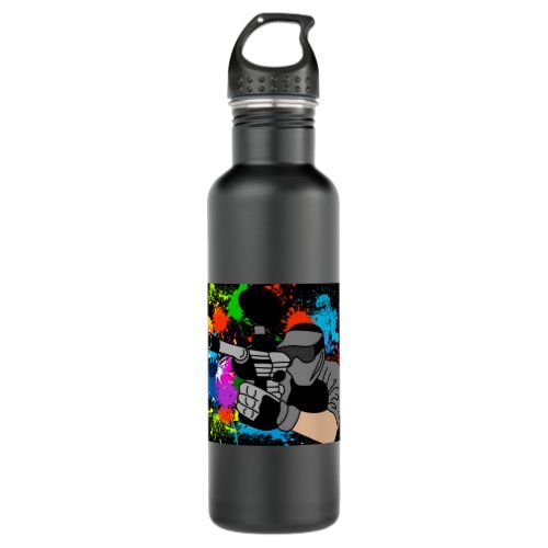 Colorful Paintball Motif Stainless Steel Water Bottle