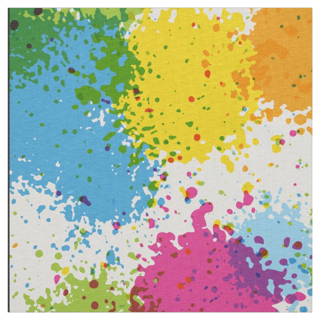 Colorful paintball Paint Design Fabric (Swatch)