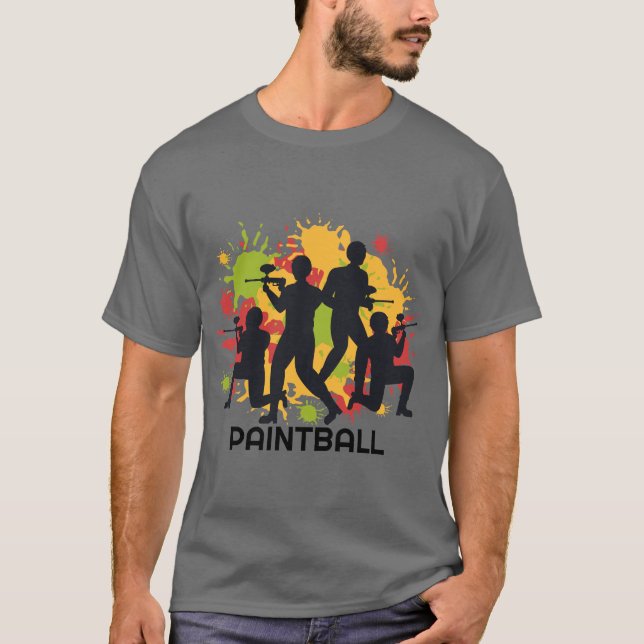 Colorful Paintball Scene T-Shirt (Front)