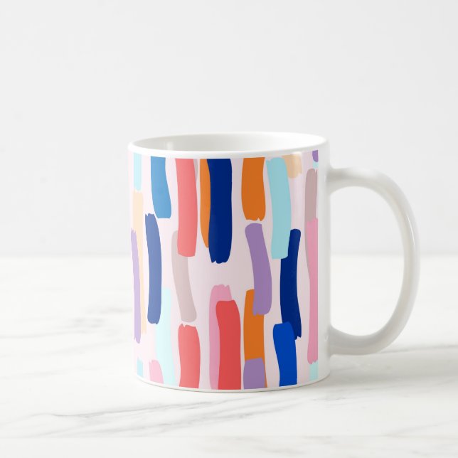 Colorful Paintbrush Stroke Pattern Coffee Mug (Right)