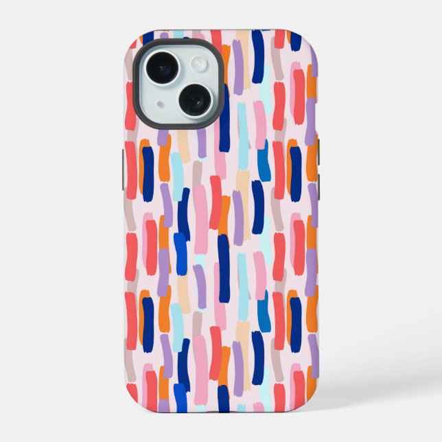 Colorful Paintbrush Stroke Pattern Iphone Case (Back)