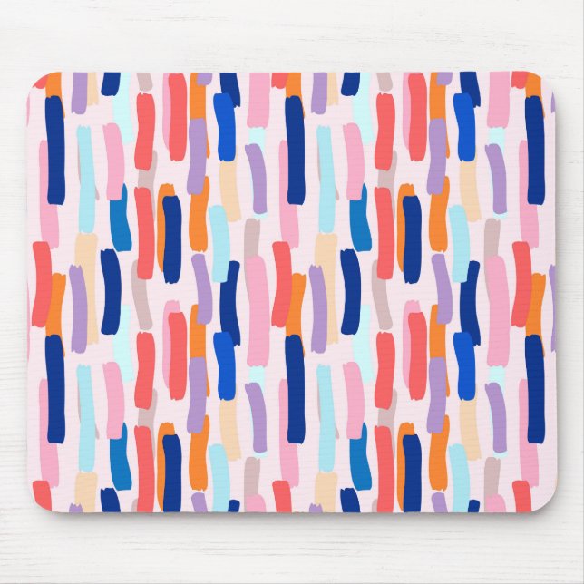 Colorful Paintbrush Stroke Pattern Mouse Pad (Front)