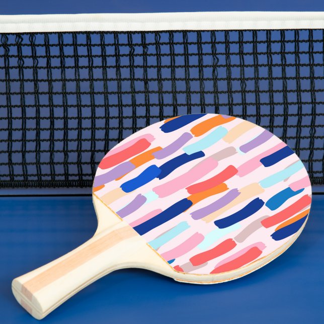 Colorful Paintbrush Stroke Pattern Ping Pong Paddle (Insitu)