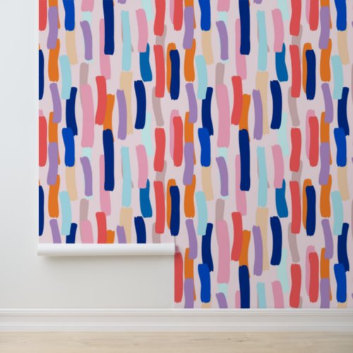 Colorful Paintbrush Stroke Pattern Wallpaper