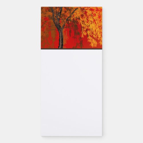 Colorful Painted Autumn Foliage Magnetic Notepad