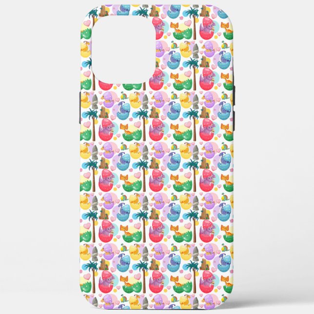 Colorful Painted Dinosaur Pattern Case-Mate iPhone Case (Back)