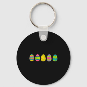Colorful painted easter basket egg hunt eggs t keychain