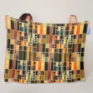 Colorful Painted Geometric Pattern Fleece Blanket