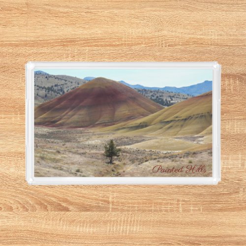 Colorful Painted Hills Landscape Acrylic Tray